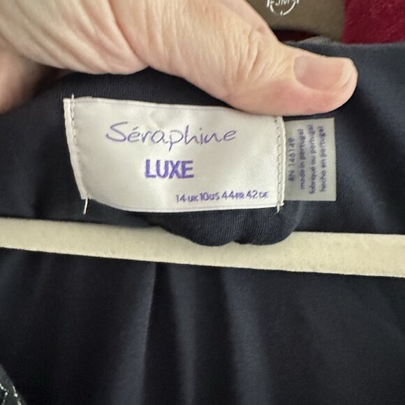 SERAPHINE LUXE maternity dress lace formal special occasion holiday gray 10 - Picture 8 of 8